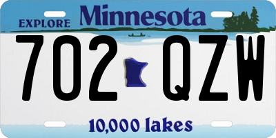 MN license plate 702QZW