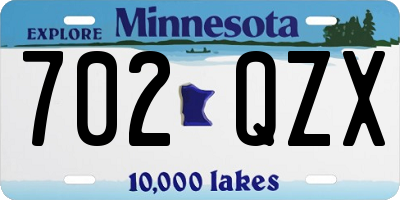MN license plate 702QZX