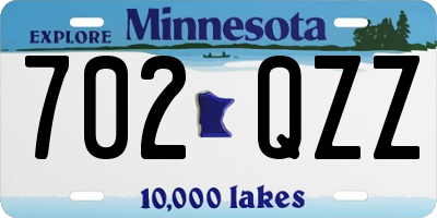 MN license plate 702QZZ