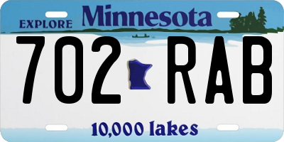 MN license plate 702RAB