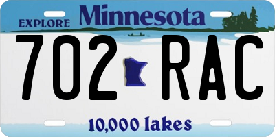MN license plate 702RAC