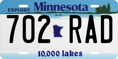 MN license plate 702RAD