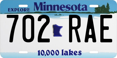 MN license plate 702RAE