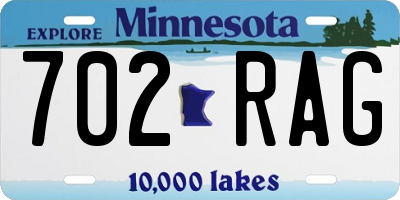 MN license plate 702RAG