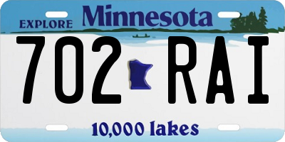 MN license plate 702RAI