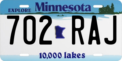 MN license plate 702RAJ