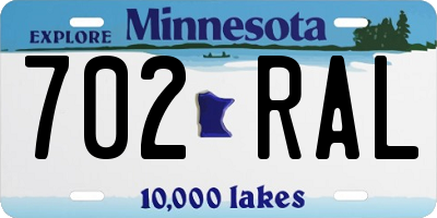 MN license plate 702RAL