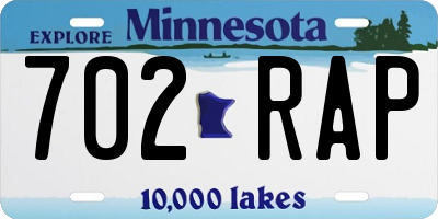 MN license plate 702RAP