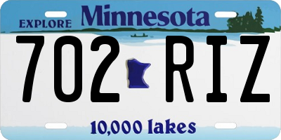 MN license plate 702RIZ