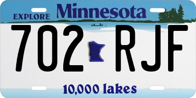 MN license plate 702RJF