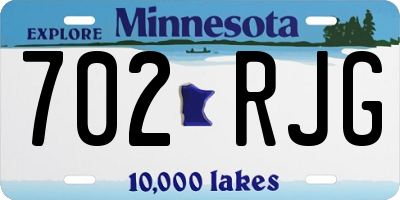 MN license plate 702RJG