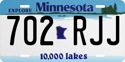 MN license plate 702RJJ