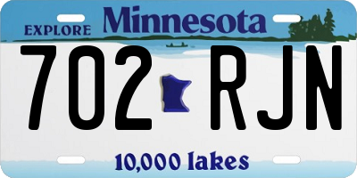 MN license plate 702RJN