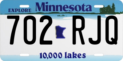 MN license plate 702RJQ