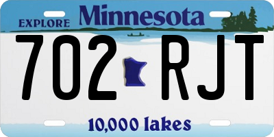 MN license plate 702RJT