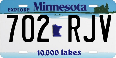 MN license plate 702RJV