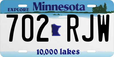MN license plate 702RJW