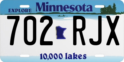 MN license plate 702RJX