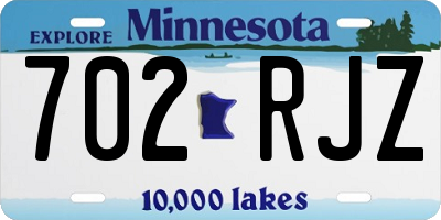 MN license plate 702RJZ