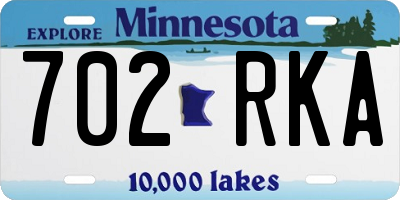 MN license plate 702RKA