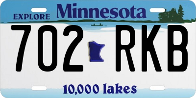 MN license plate 702RKB