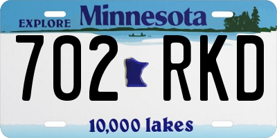 MN license plate 702RKD