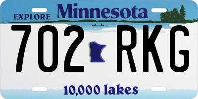 MN license plate 702RKG