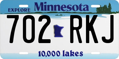 MN license plate 702RKJ