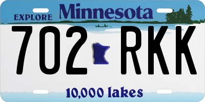 MN license plate 702RKK