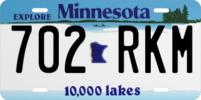 MN license plate 702RKM