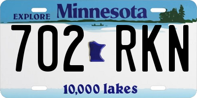 MN license plate 702RKN