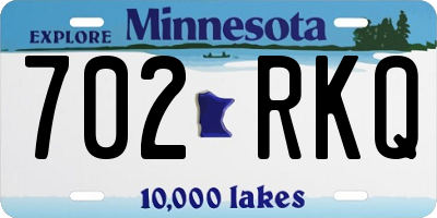 MN license plate 702RKQ