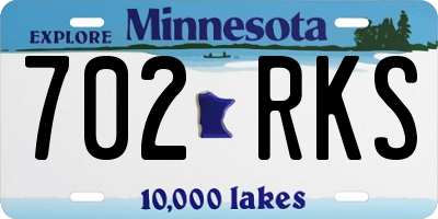 MN license plate 702RKS