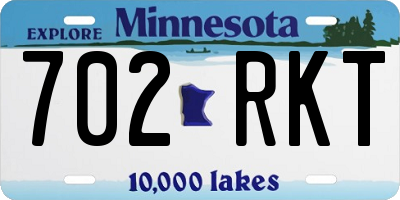 MN license plate 702RKT