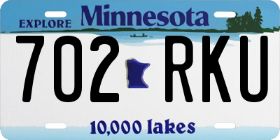 MN license plate 702RKU
