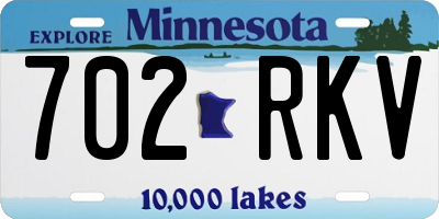 MN license plate 702RKV