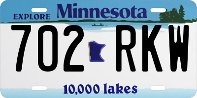 MN license plate 702RKW