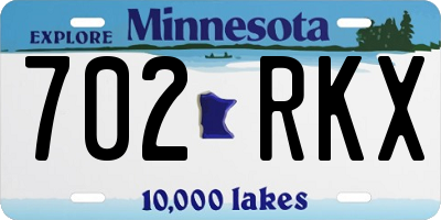 MN license plate 702RKX