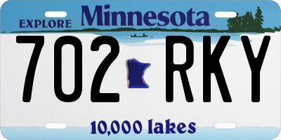 MN license plate 702RKY