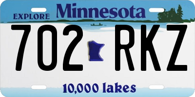 MN license plate 702RKZ
