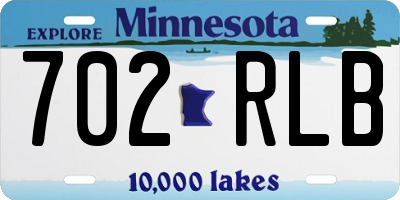 MN license plate 702RLB
