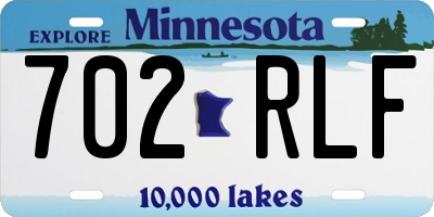 MN license plate 702RLF