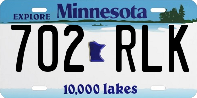 MN license plate 702RLK