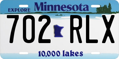 MN license plate 702RLX
