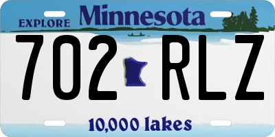 MN license plate 702RLZ