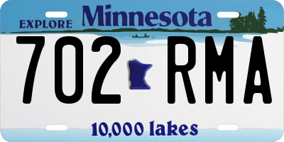 MN license plate 702RMA