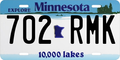 MN license plate 702RMK
