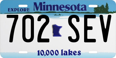 MN license plate 702SEV