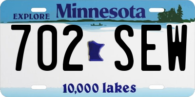 MN license plate 702SEW