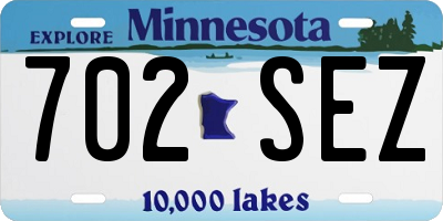 MN license plate 702SEZ